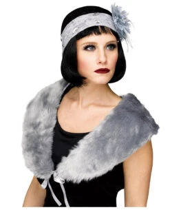 Graue 20er Jahre Flapper Stola