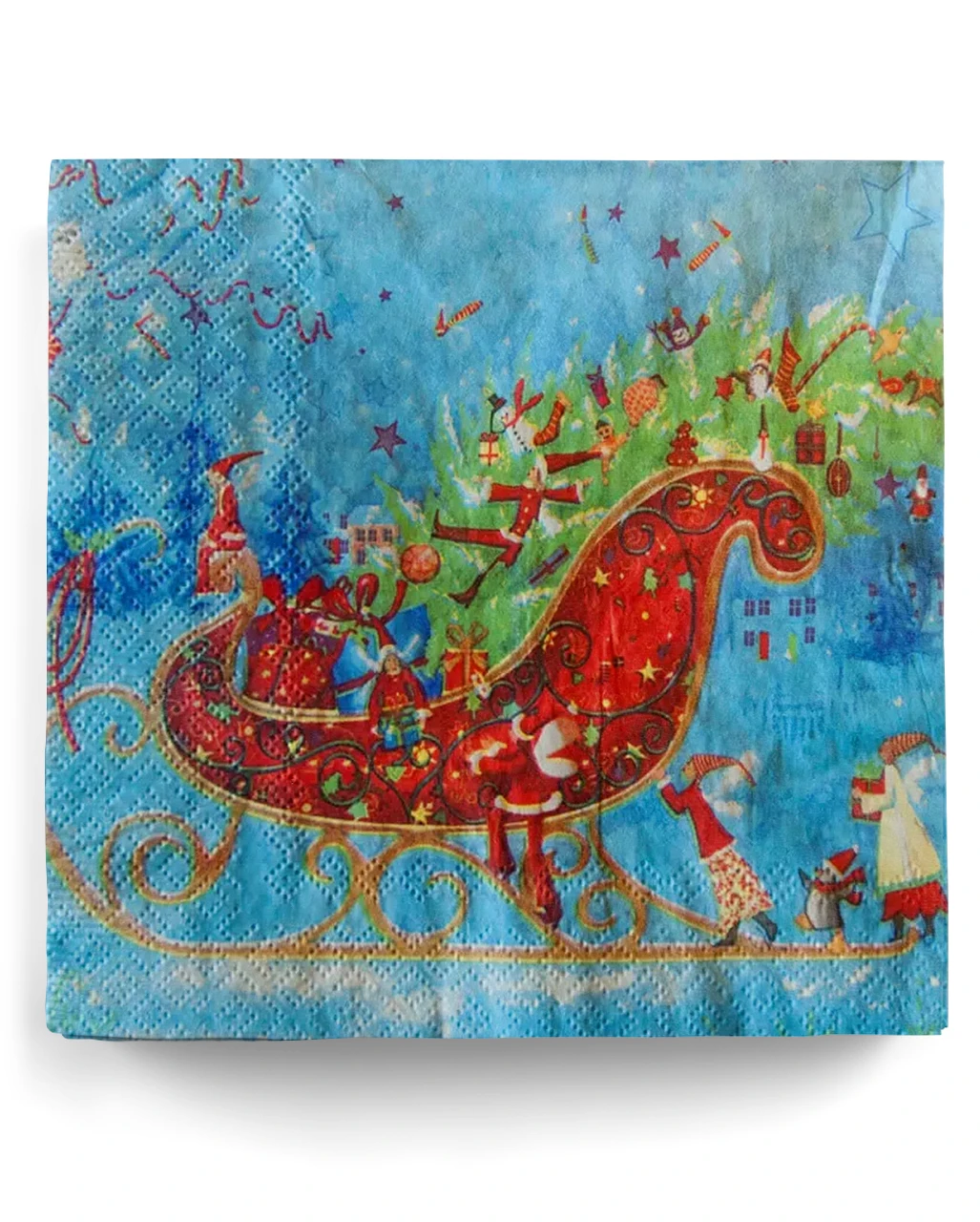 Weihnachtsservietten Mit Schlittenmotiv 3 Weihnachtsservietten Mit Schlittenmotiv