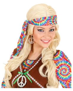 Love & Peace Schmuck-Set -FaschingFreude Verkäufe 3 teiliges hippie kostuem zubehoer set hippie peace kette und ohrringe 29552 2