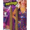 70´s Disco Goldkettchen Ohrringe -FaschingFreude Verkäufe 70er jahre disco fransen ohrringe als kostuemschmuck 70ies gold chain earrings 38890 01