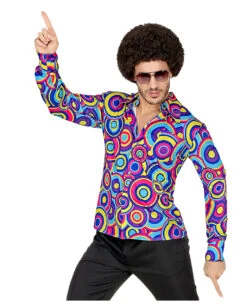 70ies Hemd Bubbles Blau