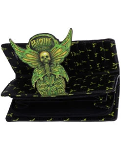 Absinthe Geldbeutel - La Fee Verte Grüne Fee -FaschingFreude Verkäufe absinthe la fee verte gruene fee geldboerse absinthe la fee verte green fairy embossed purse gothic geldbeutel 53937 5