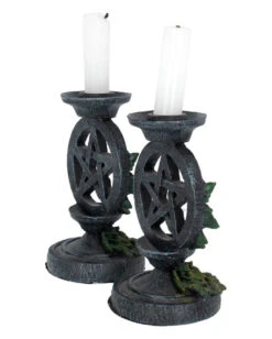 Antike Pentagramm Kerzenständer 2 St. -FaschingFreude Verkäufe antike pentagramm kerzenleuchter antic pentagram candlesticks gothic deko halloween tischdeko 51134 05