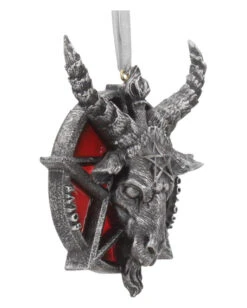 Baphomet Christbaumkugel 9,5cm -FaschingFreude Verkäufe baphomet weihnachtskugel baphomet christbaumkugel baphomet hanging ornament gothic schmuck 51108 03