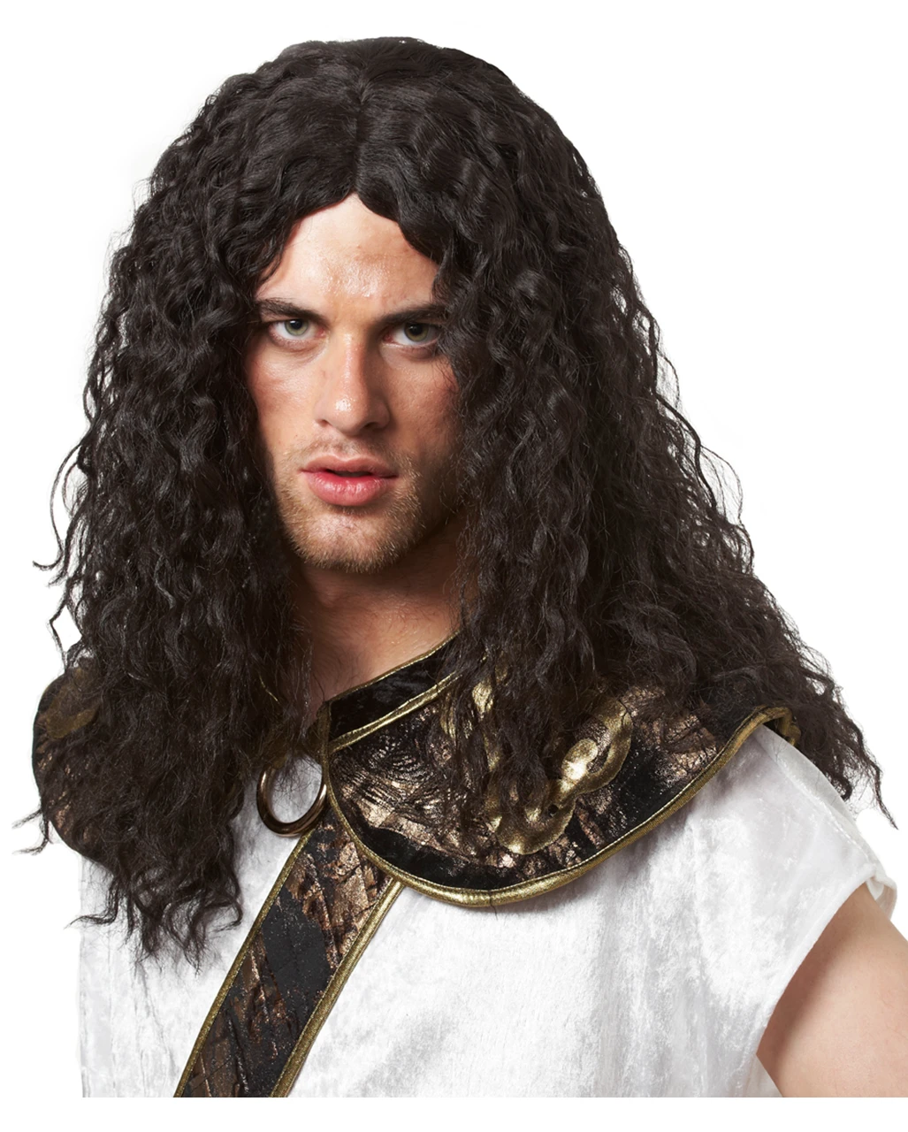 Schwarze Barbaren Perücke Mit Locken 3 Schwarze Barbaren Perücke Mit Locken