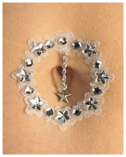 Fake Bauchnabel Bindi Silber