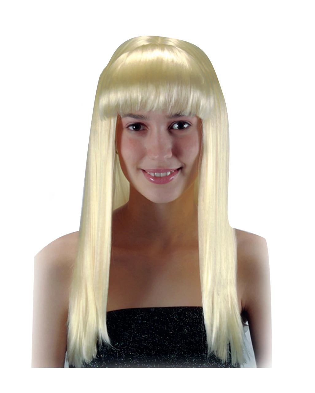 Langhaarperücke Mit Pony Blond 3 Langhaarperücke Mit Pony Blond