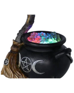 Brodelnder Hexenkessel Deko Mit LED 14,5cm 14 Brodelnder Hexenkessel Deko Mit LED 14,5cm -FaschingFreude Verkäufe blubbernder hexenkessel mit led licht bubbling cauldron decoration halloween und gothic wohnungsdeko 52420 6