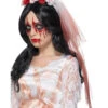 Brautschleier Blutige Rosen -FaschingFreude Verkäufe blutiger rosen brautschleier halloween braut kostuemzubehoer blood drip veil 35830