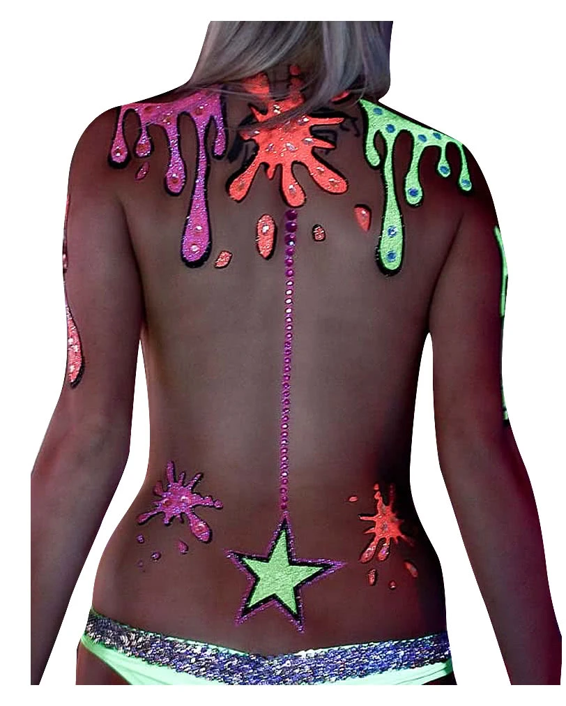 80er Jahre Body Art Glitzer Tattoo 4 80er Jahre Body Art Glitzer Tattoo – Bild 2