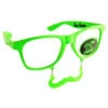 Grüne Partybrille Mit Schnauzbart Glow In The Dark