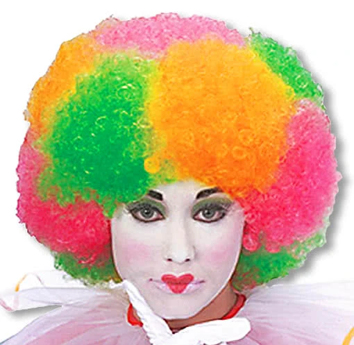 Bunte Neon Afro Perücke