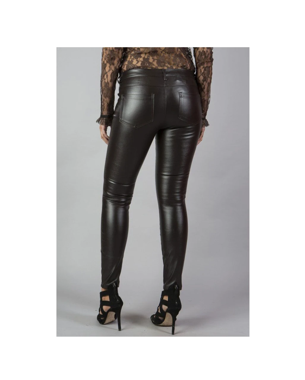 Braune Burleska Lederimitat Hose Demonia 4 Braune Burleska Lederimitat Hose Demonia – Bild 2