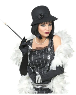 Charleston Cloche Hut Mit Schleife -FaschingFreude Verkäufe charleston flapper cloche hut 20er jahre hut charleston kostuemzubehoer gangster hut 36602 04