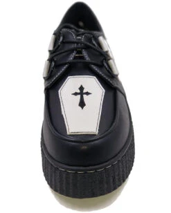 Schwarze Coffin Creepers Schuhe -FaschingFreude Verkäufe coffin black creepers schuhe krypt coffin black creepers shoes halloween schuhe 52805 4