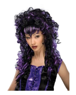 Cosplay Vamp Perücke Schwarz Violett
