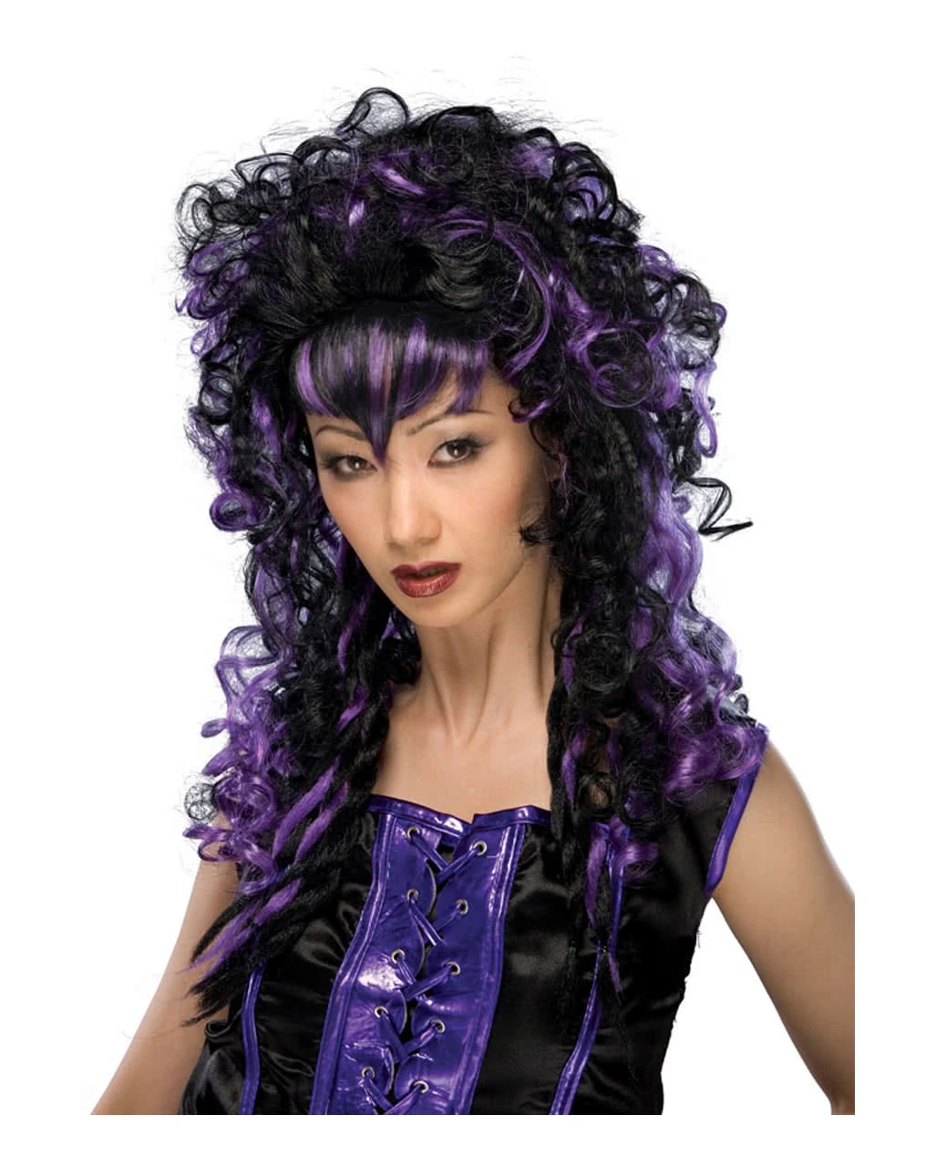 Cosplay Vamp Perücke Schwarz Violett 3 Cosplay Vamp Perücke Schwarz Violett