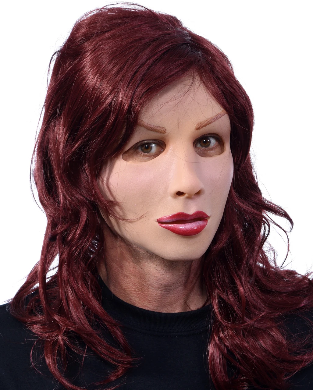 Frauen Latex-Maske Mit Langhaarperücke 5 Frauen Latex-Maske Mit Langhaarperücke – Bild 3