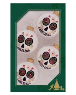 Sugar Skull Halloween Christbaumkugeln Ø6,5cm 4 Stück