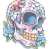 Tag Der Toten Klebetattoo Sugar Skull -FaschingFreude Verkäufe day of the dead klebetattoo sugar skull calaveras fake tattoo 37651