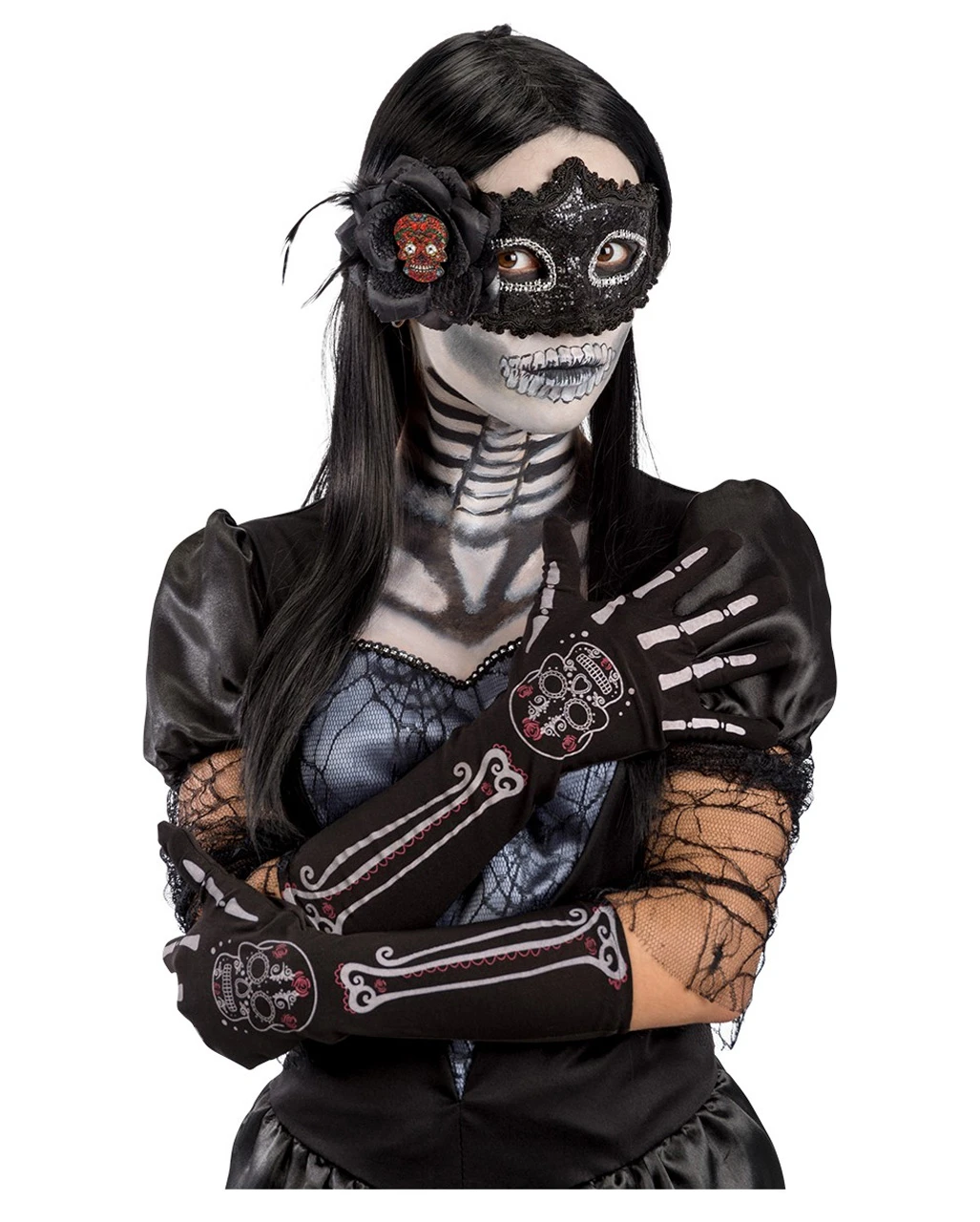 Tag Der Toten Sugar Skull Handschuhe 3 Tag Der Toten Sugar Skull Handschuhe