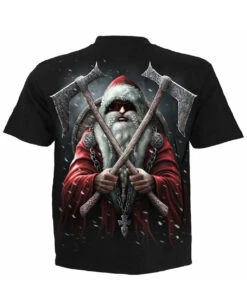 Schwarzes Sleigher T-Shirt -FaschingFreude Verkäufe deadly night sleigher t shirt sleigher santa claus t shirt gothic t shirt crypt mas t shirt 54547 02
