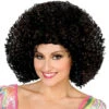Schwarz-braune Hippie Perücke -FaschingFreude Verkäufe disco afro peruecke schwarz braun lockenperuecke karneval faschingsperuecke afro wig black brown 25874