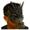 Schwarze Drachen Halbmaske -FaschingFreude Verkäufe drachen halbmaske schwarz black dragon halloween mask horror und faschings maske 50523