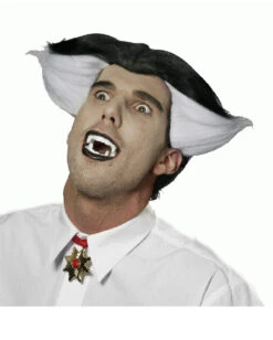 Schwarz-weiße Crazy Vampir Perücke