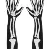 Lange Skelett Handschuhe -FaschingFreude Verkäufe ellbogenlange skelett handschuhe ellbow lenght skeleton gloves 38497 01