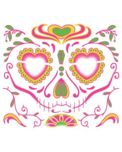 Gesichtstattoo Sugar Skull Weiblich