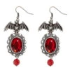 Rote Kostüm Ohrringe Mit Fledermaus Motiv