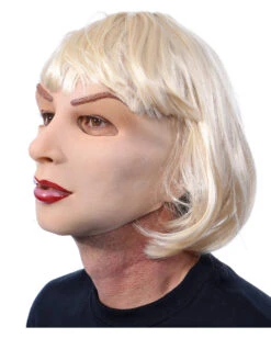 Realistische Frauenmaske Mit Kurzhaar 7 Realistische Frauenmaske Mit Kurzhaar -FaschingFreude Verkäufe frauenmaske aus latex mit blonder peruecke cross dresser maske travestie maske lady boy maske 24299 02
