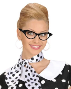 50s Rockabilly Brille Mit Strasssteinen -FaschingFreude Verkäufe fuenfziger jahre cateye brille 50s brille rockabilly brille kostuembrille 29387 03