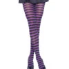 Schwarz-lila Gestreifte Strumpfhose