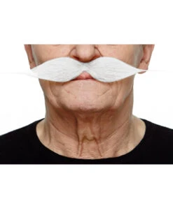 Auffallender Knebelbart Weiß