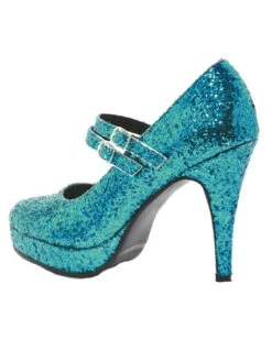 FaschingFreude Verkäufe -FaschingFreude Verkäufe glitter mary janes pumps blau sexy pumps mit tuerkisblauem glitzer 25340 2