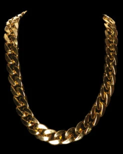 Goldglänzende Proll Panzerkette -FaschingFreude Verkäufe goldglaenzende 90s panzerkette 90s gold chain thick kostuemschmuck 38840 02