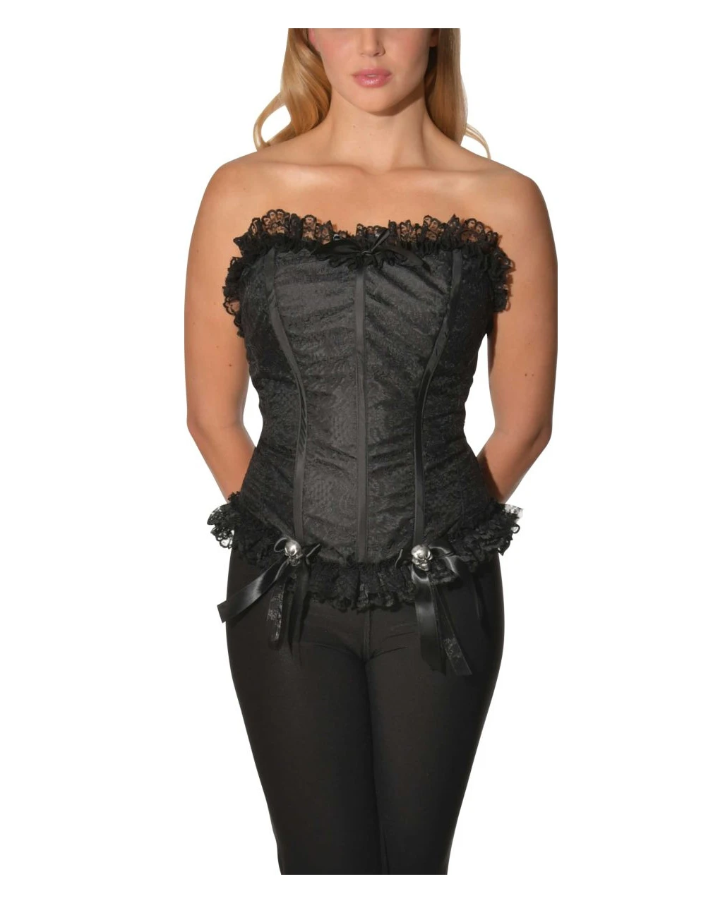 Spitzen Corsage Mit Totenschädeln 3 Spitzen Corsage Mit Totenschädeln