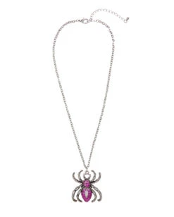 Spinnen Halskette Mit Lila Strass Steinen -FaschingFreude Verkäufe gothic halskette mit lila starss spinne spinnen halskette mit violetten strass steinen gothic necklace with purple rhinestones 39163 02