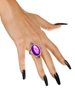 Ring Mit Violettem Schmuckstein -FaschingFreude Verkäufe gotischer ring mit violettem stein gothic ring mit schmuckstein kostuem schmuck 22883 02