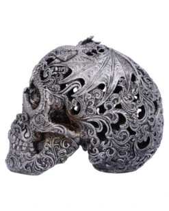 Gravierter Drakos Totenschädel Mit Drachenmotiv 19,5cm -FaschingFreude Verkäufe gravierter drakos totenkopf mit drachenmotiv engraved drakos dragon skull gothic deko 54581 02