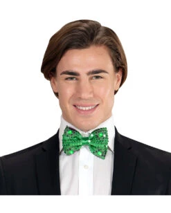 LED Pailletten Fliege Grün -FaschingFreude Verkäufe gruene st patricks day fliege mit led licht green bow tie with lights bild5 27025