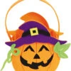 Kürbis Hexe Halloween Korb -FaschingFreude Verkäufe halloween kuerbis hexe koerbchen halloween pumpkin witch basket trick or treat tasche kinder 53245