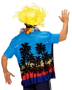 Blaues Hawaii Hemd Mit Palmen -FaschingFreude Verkäufe hawaiihemd mit palmen surfer boy kostuem 80er jahre hawaii hemd hawaii shirt with palms 36544 03 1