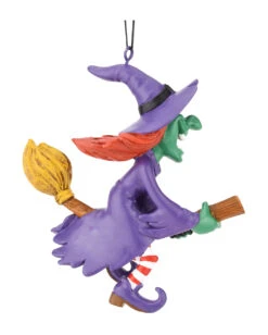 Fliegende Hexe Christbaumkugel 10cm 12 Fliegende Hexe Christbaumkugel 10cm -FaschingFreude Verkäufe hexe auf besen weihnachtskugel halloween und horror weihnachtsdeko flying witch hanging ornament 54757 3