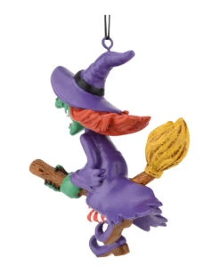 Fliegende Hexe Christbaumkugel 10cm 10 Fliegende Hexe Christbaumkugel 10cm -FaschingFreude Verkäufe hexe auf besen weihnachtskugel halloween und horror weihnachtsdeko flying witch hanging ornament 54757 4