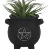 Pentagramm Hexenkessel Pflanzenbehälter -FaschingFreude Verkäufe hexenkessel mit pentagramm pflanzenschale pentagram cauldron plant pot halloween deko gothic homeware 51664 01