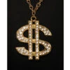 Rapper Goldkette Mit Dollarzeichen -FaschingFreude Verkäufe hip hop goldkette mit dollarzeichen und glitzersteinen gold chain w dollar sign kostuemschmuck 38839 01