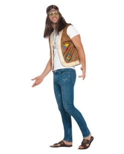 Hippie Weste Mit Print Und Kunstfell -FaschingFreude Verkäufe hippie weste mit kunstfell und print 60er jahre kostuemzubehoer 60s verkleidung fasching 35800 5